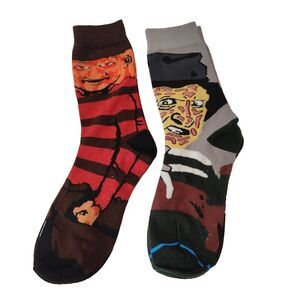 Nightmare on Elm Street Freddy Krueger Movie 2 Pair Mens Sz 6-12 Socks NWOT